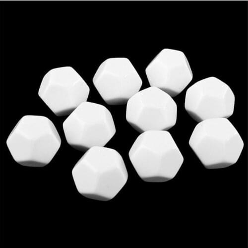5pcs D12 Blank White Yellow color Dice 12-sided can be written by marker pen for Board games accessories 22mm