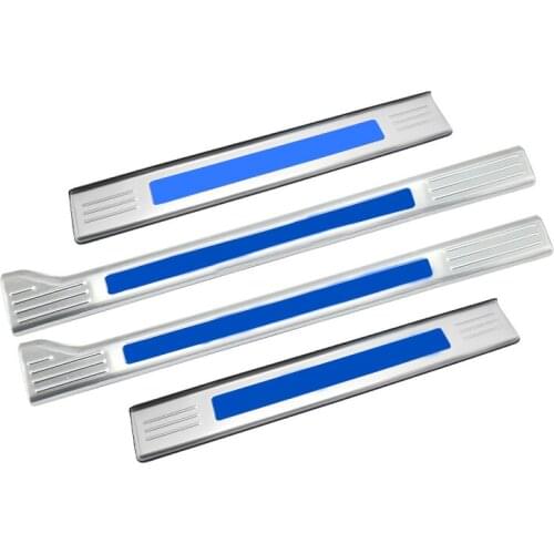Car Threshold Strip Welcome Pedal Decoration Modified for Ford Mustang 15-20 Stainless Steel Interior Accessories