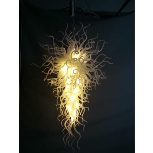 Free Shipping Luxurious Modern Crystal Pendant Lamp Flower SHape LED Bulbs Hand Blown Murano Glass AC 110/120/220/240V