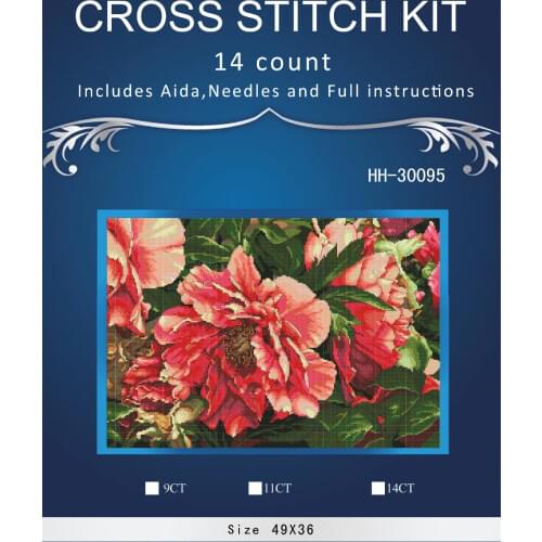 Free delivery Top Quality Lovely Counted Cross Stitch Kit Coral Peonies Peony Pink Flower Flowers dim 70-35298 35298