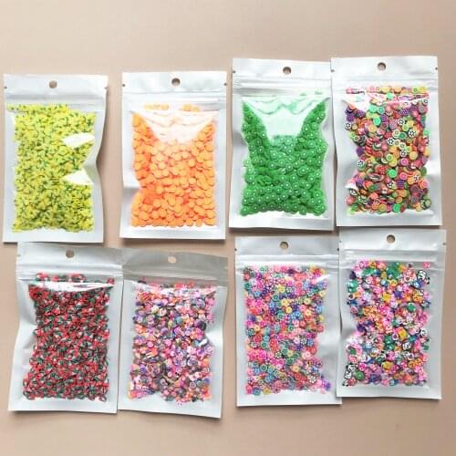 20g 5mm Soft Clay Fruit/Heart/Snow Slice Charms Beads For DIY Hair Accessories Nail Mobile Phone Jewelry Making