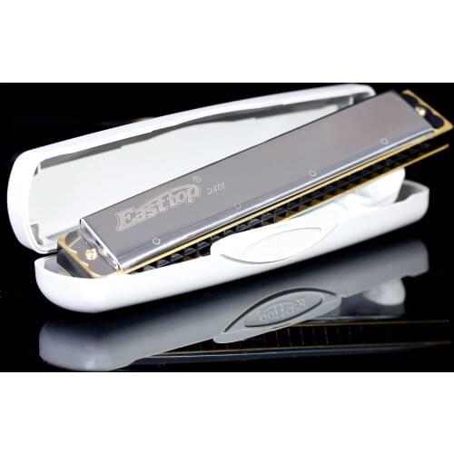 EASTTOP T2401 polyphonic harmonica silver 24-hole C-tone monophonic high cost-effective harmonica suitable for student beginners
