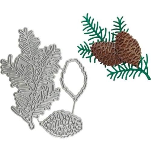 Pine leaves and pine cones dies craft Metal Steel Cutting Die New decoration Stencil For DIY Scrapbooking Paper photo Cards