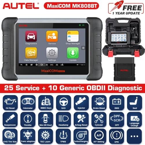 Autel MaxiCOM MK808BT diagnostic tool autel Full system diagnostic scanner TPMS programming tool autel obd2 scanner professional