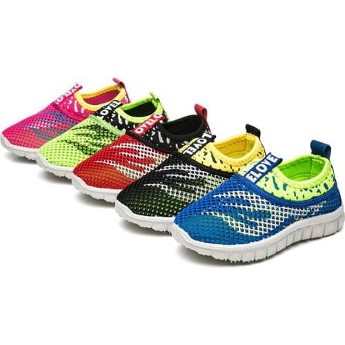 Summer Boys Girls Running Shoes Kids Sneakers For Mesh Breathable Children Sports Shoes Shock Absorption Soft Rubber Sole School