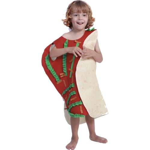 Mexico Food Funny Cute Taco Halloween Cosplay Costumes For Kids Christams Jumpsuit Gift For Kid Perfomance Carnival Game Wear
