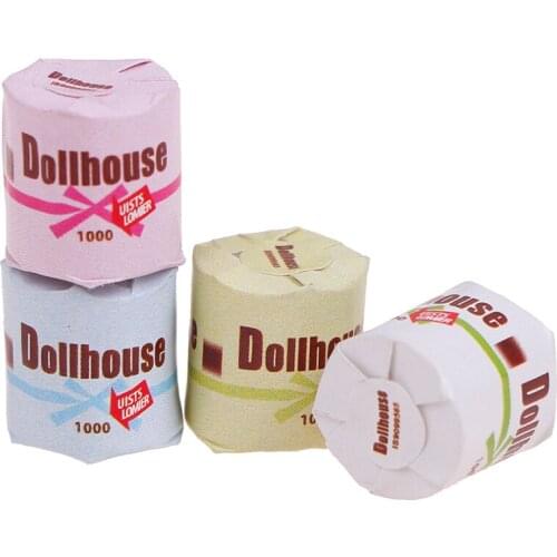 2pcs 1/12 Dollhouse Miniature Mini Tissue Paper Roll Bathroom Decor Accessories