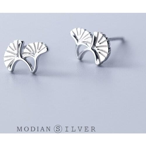 Modian Simple 925 Sterling Silver Morning Glory Stud Earrings for Women Girl Hypoallergenic Cute Jewelry With Silver Earplugs