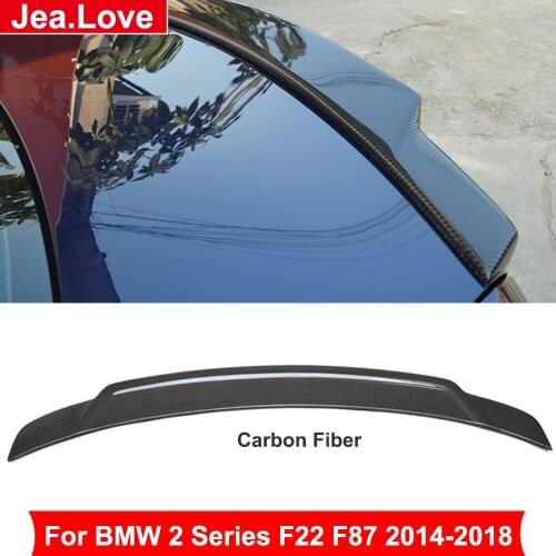 Modified to C74 Style Real Carbon Fiber Rear Wing Window Roof Spoiler Rear Roof Spoiler for BMW 2 Series F22 F87 2014-2018