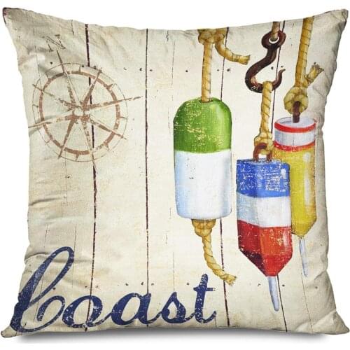 Marine Decorative Throw Pillows Cushion Cover for Bedroom Sofa Living Room Vintage Wooden Mediterranean Furnishing Sailor Sea