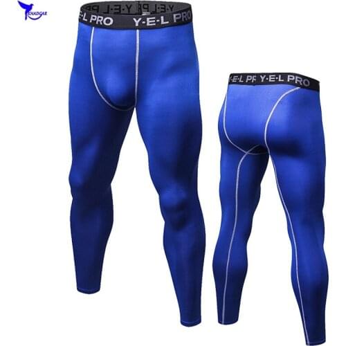 Men Compression Running Pants Quick Dry Jogging Fitness Gym Clothes Elastic Sport Tights Rushgard Bodybuilding Training Leggings