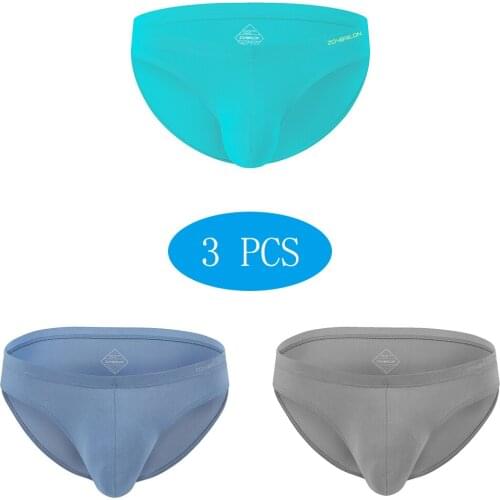 Mens Underwear Briefs Bamboo Soft Comfortable Men Briefs Jock Strap Sexy Briefs Lot Solid Multicolor Combination 3PCS/Lot