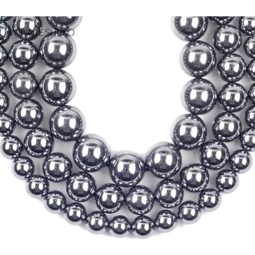 Natural Black Shine Terahertz Stone Flat Charm Round Beads For Jewelry Making 6/8/10mm Spacer Loose Beads Diy Bracelets 15inches