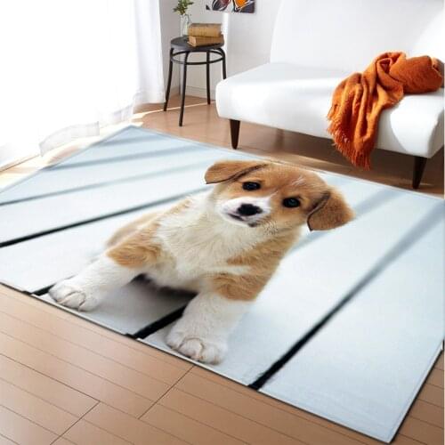 Nordic Style Cute Dog 3D Animal Carpet Flannel Anti-slip Parlor Area Rug Kids Bedroom Decor Rug Play Mat Carpets for Living Room
