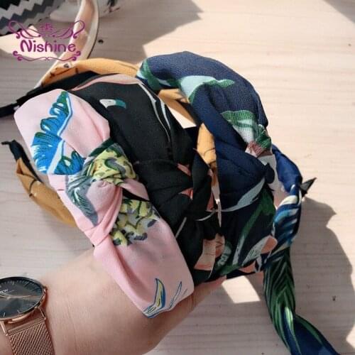 Fashion Print Knotted Women Hair Hoop Cute Princess Elastic Hairband DIY Clothing Decoration Birthday Gifts Photography Props