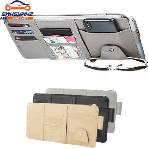 Car Styling Visor Organizer Auto Sun Visor Storage Pouch Car Organizer Sunglasses Holder Card Organizer Ticket Pocket Pen Holder