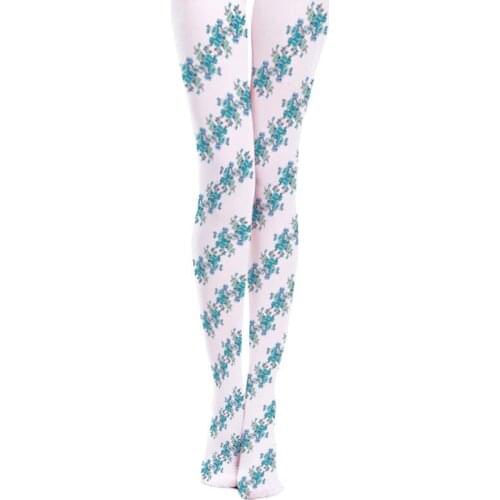 Spiral Flower Printing Pantyhose