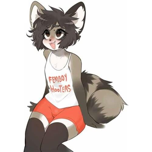 For Femboy Hooters Furry Car Stickers Vinyl Waterproof RV VAN Occlusion Scratch Motorcycle DecalProtec Car Decorationkk13*10cm