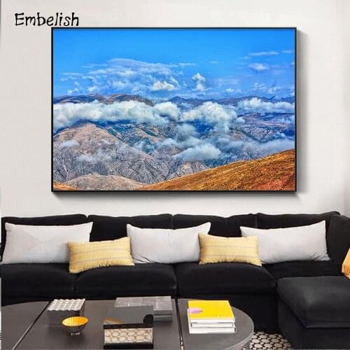 Embelish 1 Pieces Mountain And Clouds Landscape Modern Home Decor Wall Pictures For Living Room HD Print Canvas Bedroom Painting