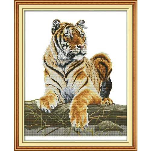 Tiger Cotton Counted Cross-Stitching 11CT Printed 14CT Handmade Cross Stitch Set Animals Cross-stitch Kits Embroidery Needlework