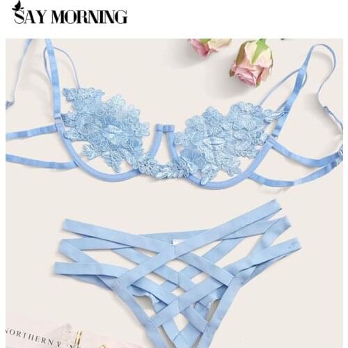 SAY MORNING Women Lingerie Corset Lace Underwire Racy Muslin Sleepwear Underwear Tops and Briefs