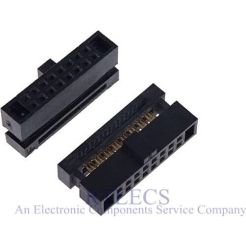 20 Pcs 0.050" 1.27mm 16 Pin dual Row IDC Connector 2x8 P 16 position Rectangular Female Socket Receptacle Ribbon Cable