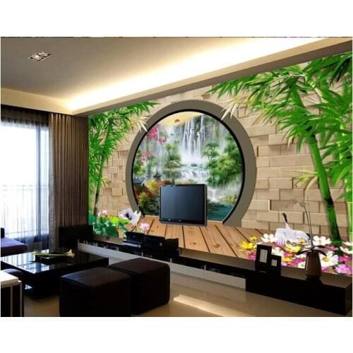 3d room wallpaper custom mural non-woven wall sticker 3d 3 d bamboo garden landscapes painting photo wallpaper for walls 3d