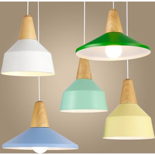 American Country Pendant Light Creative Wood Pendant Lamp Iron Metal Hanging Lamp Nordic Designer Light Art Deco Lighting Abajur