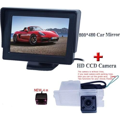 4 ir lights car reversing camera witho 4.3" TFT car backup camera use for SsangYong Actyon for Korando for Rexton
