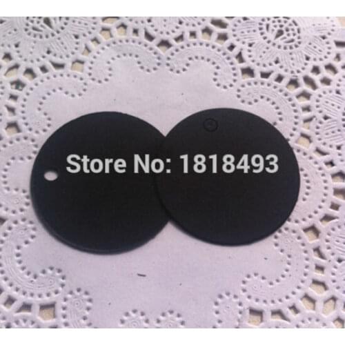 Free shipping 500 pcs a lot blank dia. 4cm 350 gsm round black paper hang tag/baking price tag/garment printed paper tag/labels