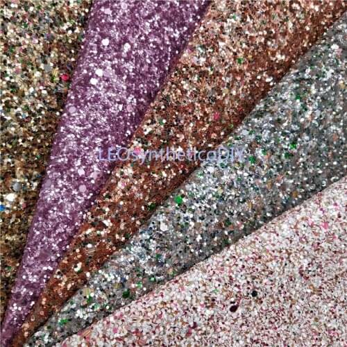 1PC 21X29CM Glitter Fabirc, Chunky Glitter Leather, Glitter Leather Sheets For Making Bows LEOsyntheticoDIY T256