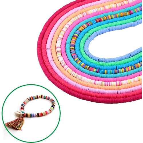 3-8mm Flat Round Polymer Clay Beads Chip Disk Loose Spacer Handmade Beads For DIY Jewelry Making Bracelet Finding Mixed Color