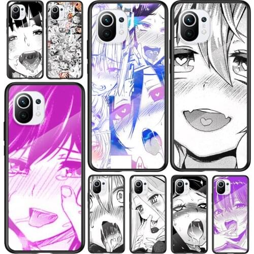 Tempered Glass Cover Cartoon Girl Facing For Xiaomi Mi 11 11i 10T 10 CC9E CC9 9T Note 10 Ultra Pro Lite Phone Case Capa