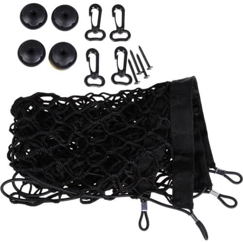 Car Rear Trunk Seat Elastic Rope Net Car Net Cargo Net Retainer Trunkcar Storage Mesh Storage Bag 4 Hook Trunk Line Bag