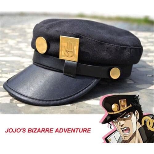 Jotaro Kujo Hat Cosplay Real Type JoJos Bizarre Adventure Jotaro Kujo Wind Hat Sun Cap With Badge