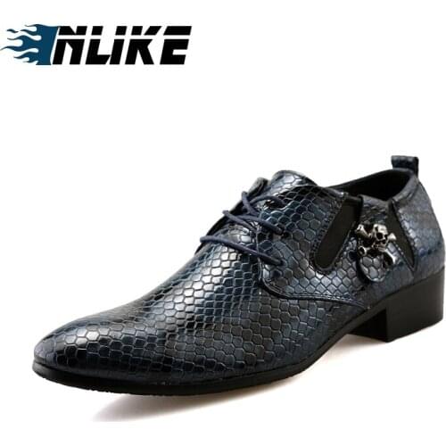 Inlike New Crocodile Style Leather Men Shoes High Quality Leather Men Casual Shoes Party Shoes