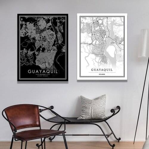GUAYAQUIL Map Wall Art Painting Pictures Print on Canvas Art The Picture For Home Modern Decoration Office Wall Decor