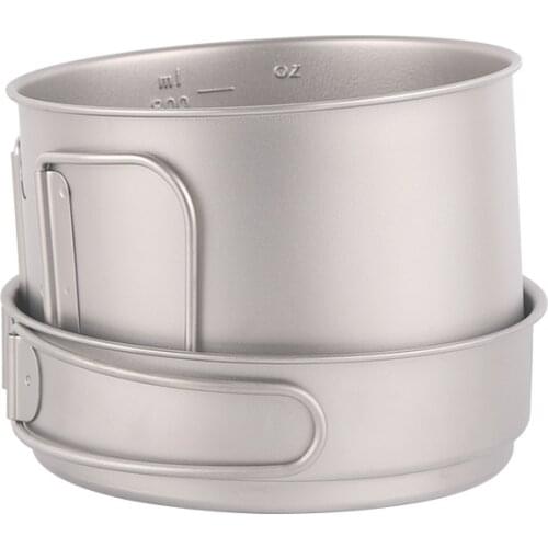 The Best Ultralight Backpacking Cookware and Titanium Pots 900ml Outdoor Titanium Cooking Pot with Fire Pan for sale