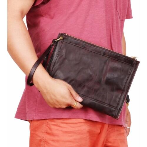 Men Wallets Genuine Leather Business Long Clutch Handy Bag Large Capacity Clutch Bag Ipad Cases Luxury Handbag Big Purse