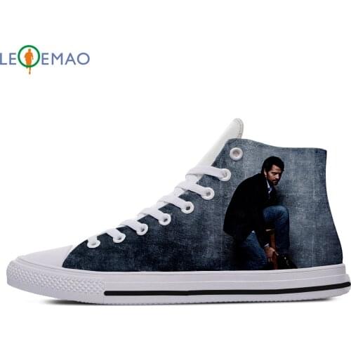 Custom Spring Autumn Canvas Shoes Misha Collins High Quality Handiness Flats Mens Casual Shoes Comfortable Big White Zapatillas