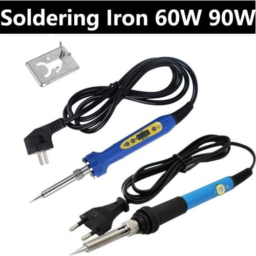 Soldering Iron Kit Adjustable Temperature 220V 110V Welding Solder Rework Station Ceramic Heat Pencil Tips Repair Tool 60W 90W