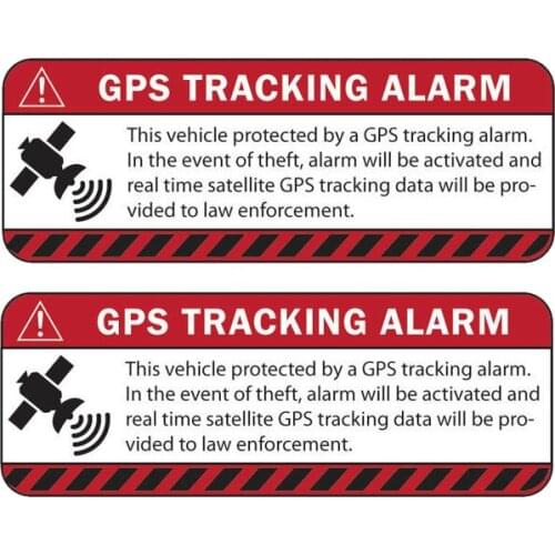 2 X Car Sticker Reflective WARNING GPS TRACKING ALARM Decal Motorcycle Parts Waterproof Accessories Decoration Decals,13cm*4cm