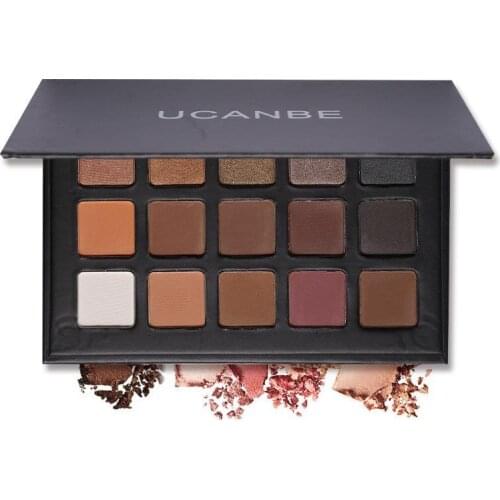 Fashion 15 Color Earth Color Glitter Eyeshadow Makeup Palette Matte Pigment Makeup Nude Eye Shadow Shimmer Cosmetics
