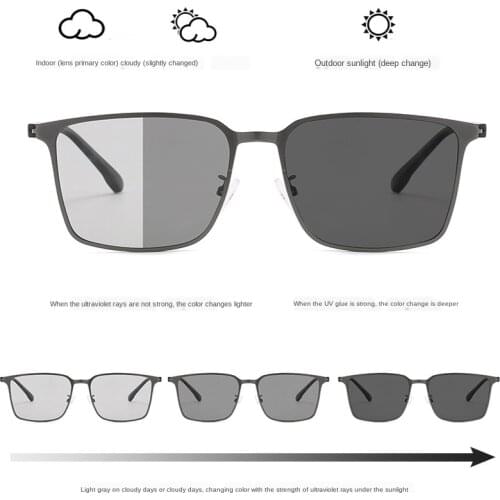 New type of ultra-thin metal frames for men, polarized and color-changing sunglasses 2020, ultralight TR night vision drivers