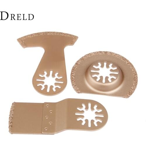 DRELD 3Pcs Oscillating Multi Tool Diamond Carbide Segment Saw Blade Multifunction For Multimaster Renovator Bosch Power Tools