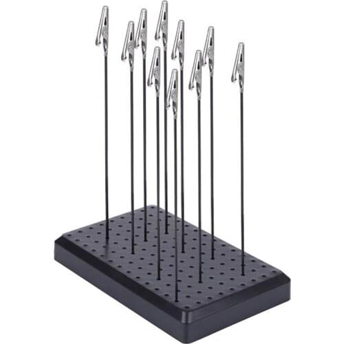 9x14 Holes Painting Stand Base with 10/20pcs Metal Alligator Clip Stick for gundam Model Building Tool Sets
