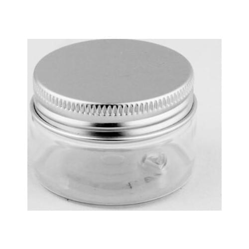 30g Clear Plastic Cream Jar 30ml Small Empty PET Bottle With Aluminium Screw Cap Cosmetic Packaging LX1301