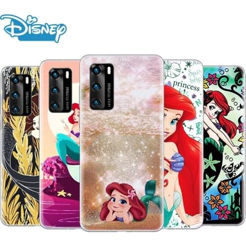 Transparent Cover The Little Mermaid lovely For Huawei P50 P40 P30 P20 P10 P9 P8 Lite Pro Plus mini 2019 2017 Phone Case