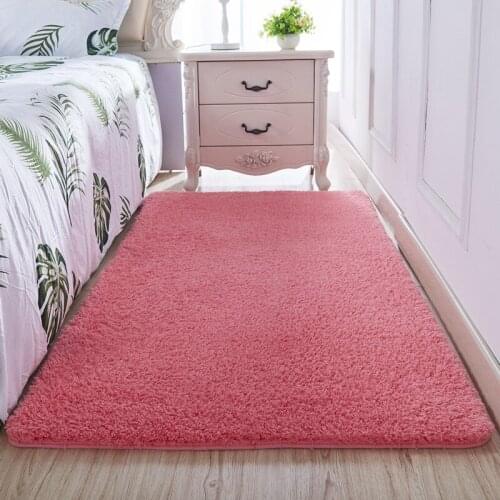 Rectangle Simple Thick Carpet For Living Room Solid Color Coffee Table Mat Soft Fluffy Bedroom Bedside Blanket Sofa Rug