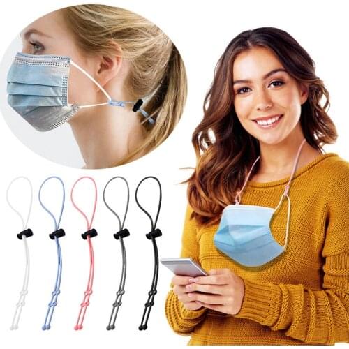 2PCS Silicone Mask Hanging Rope Face Mask Lanyard Mask Holder Neck Hanging Hook Rop Adjustable Traceless Mask Storage Sling New